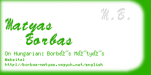 matyas borbas business card